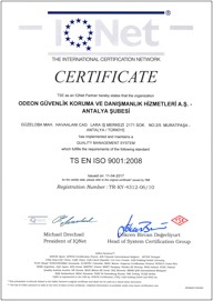 OGD Güvenlik - TSE ISO EN 9000 Belgesi